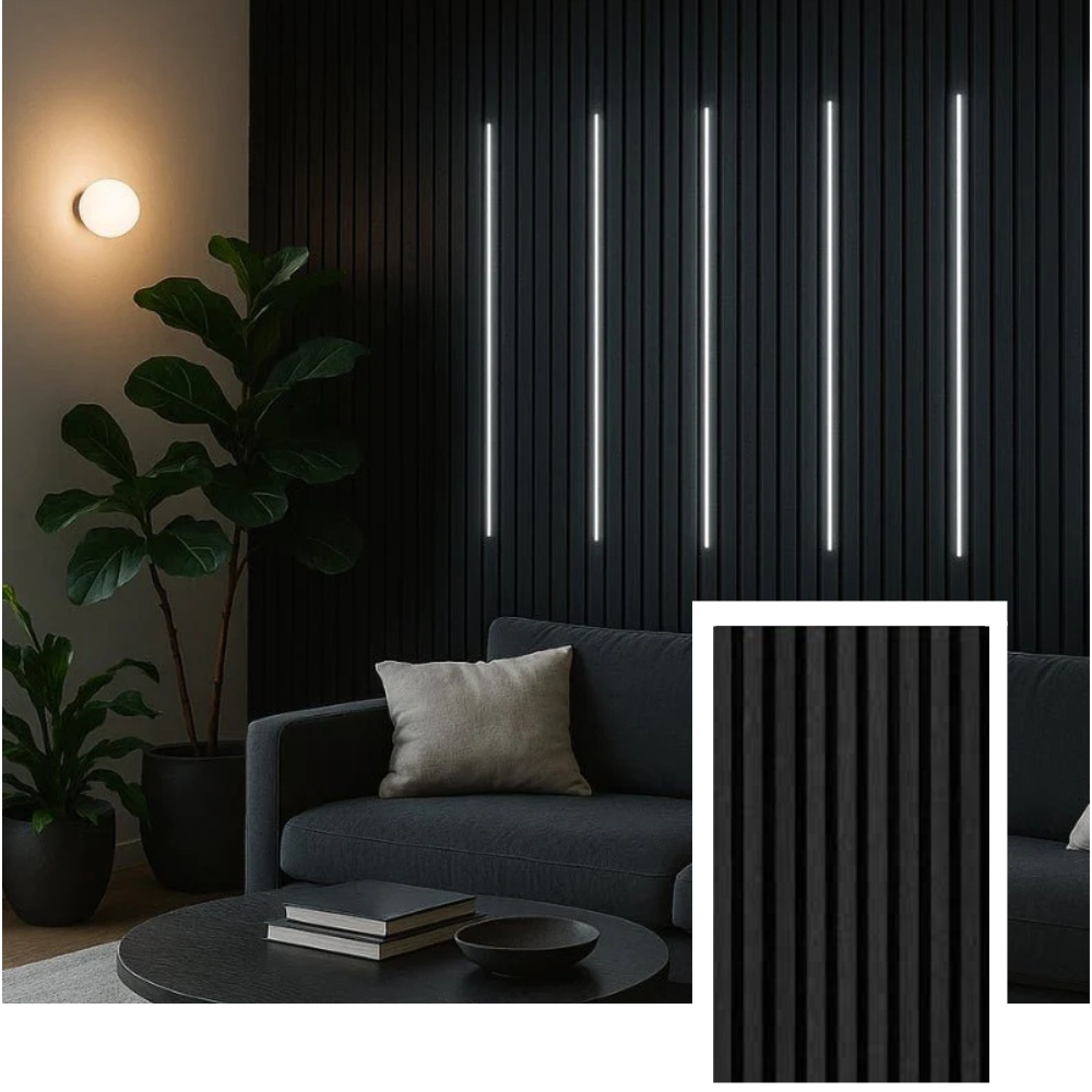 Hem & Ro™ Signaturpanel med akustikribbor — Naturlig ek