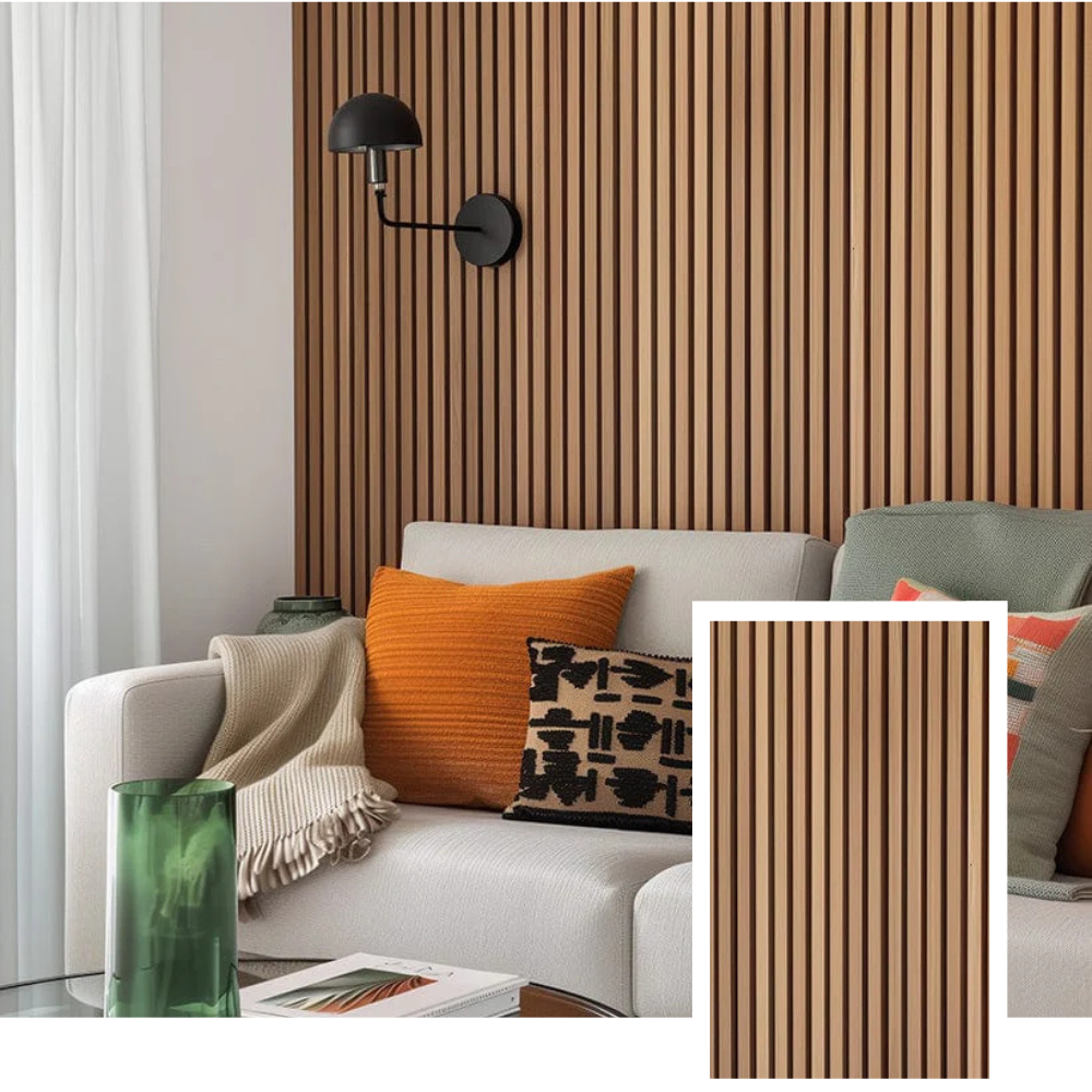 Hem & Ro™ Signaturpanel med akustikribbor — Naturlig ek